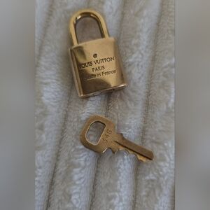 Louis Vuitton Gold Padlock and Key Set #346